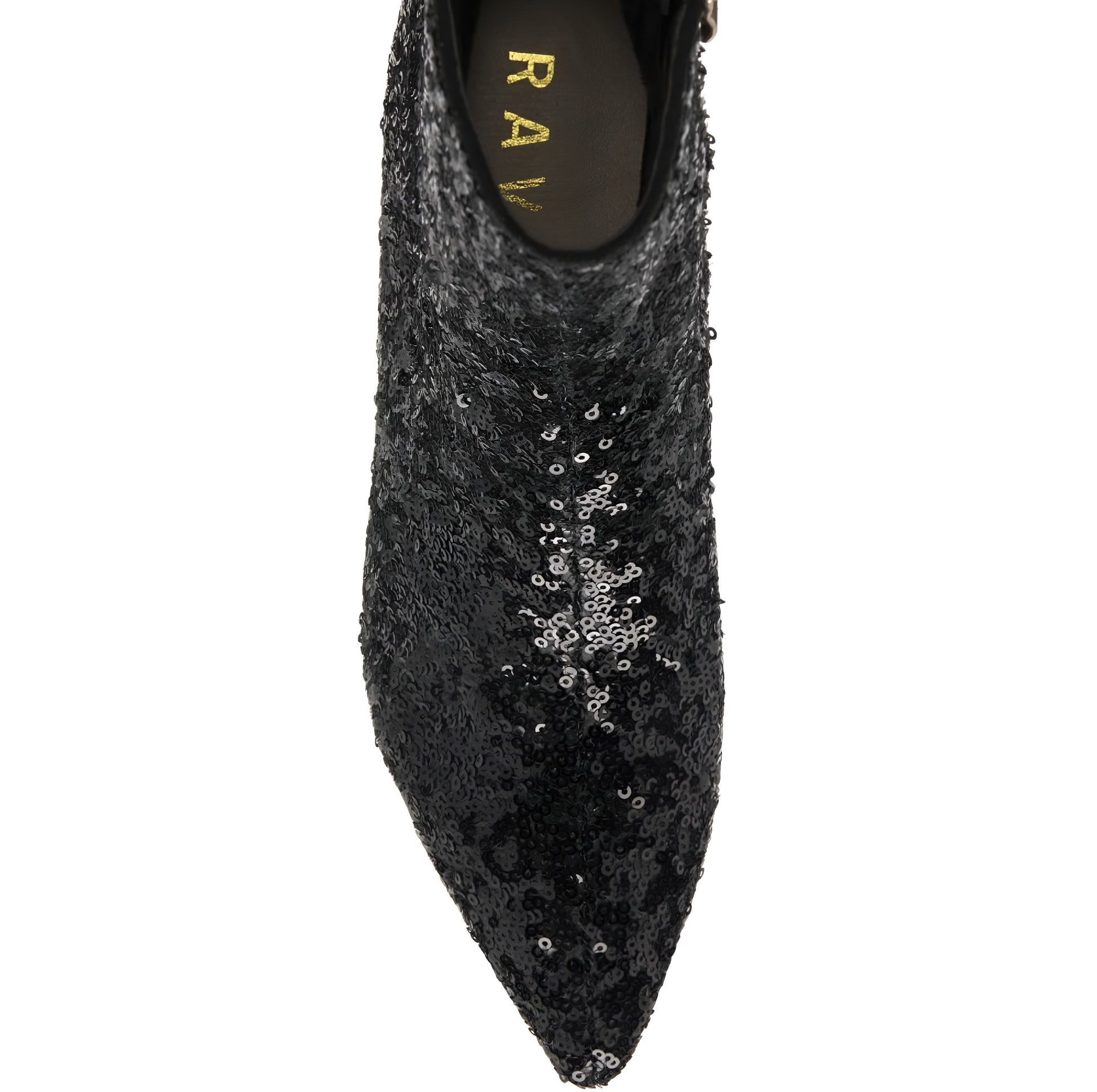 Ravel Black Sequin Currans Pointed-Toe Ankle Boots