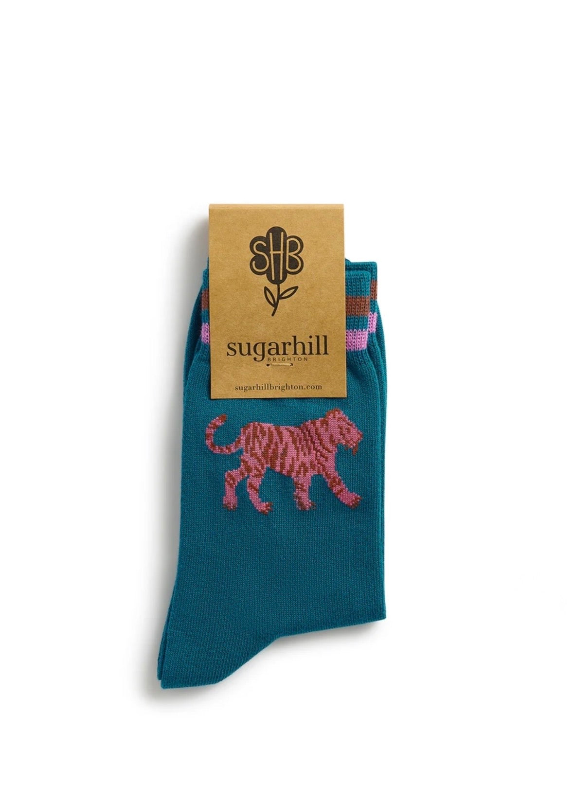 Sugarhill Brighton Socks - Teal Tiger