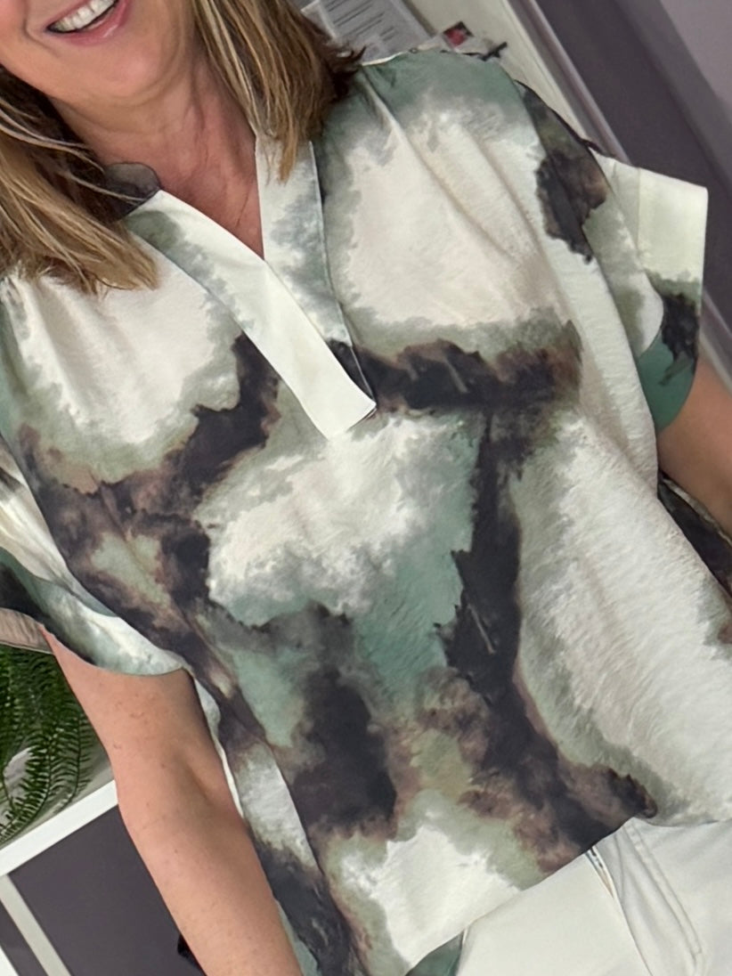 Fransa Ayla Blouse -Marble Crème D.MENTHE