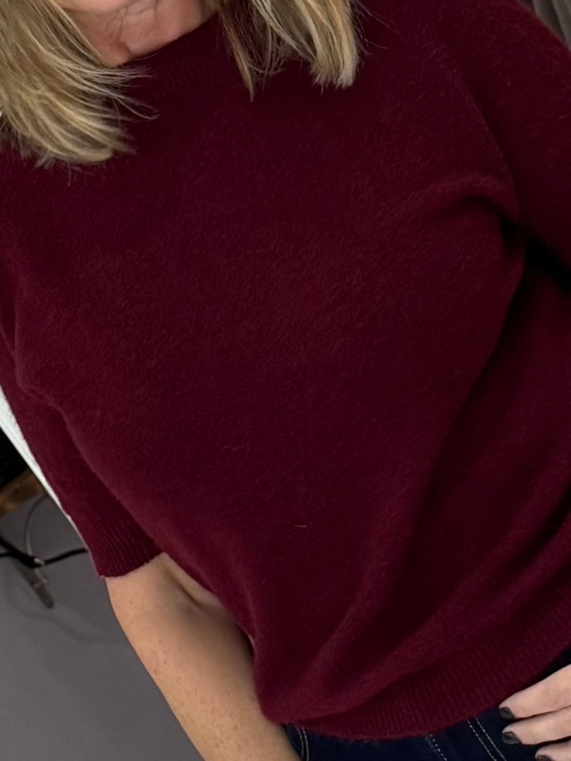 Una Short Sleeve Jumper - Wine