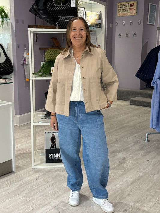 Fransa Abilene Shacket - Savannah Tan