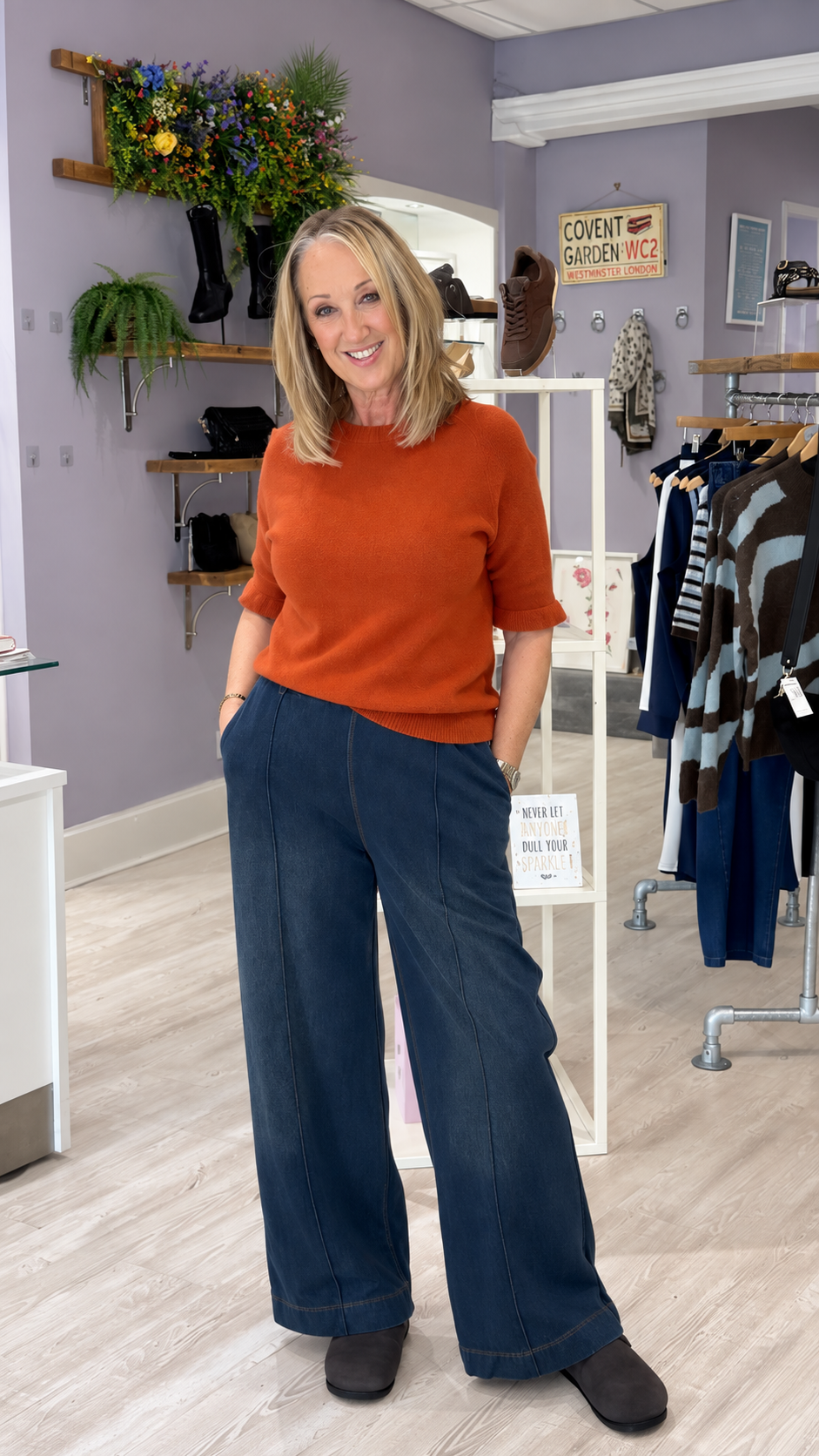 Roxie Short Sleeve Jumper - Burnt Orange