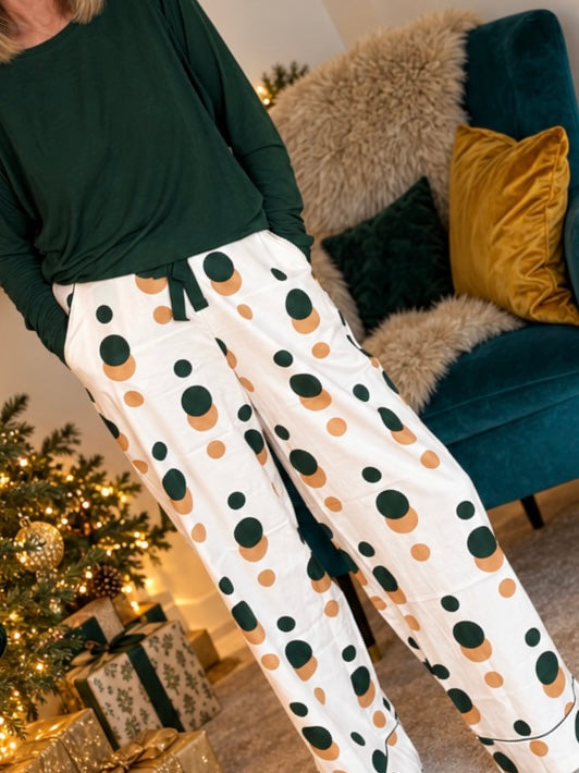 Cyberjammies Womens Green Slouch Top and Spot Print Pyjama Set