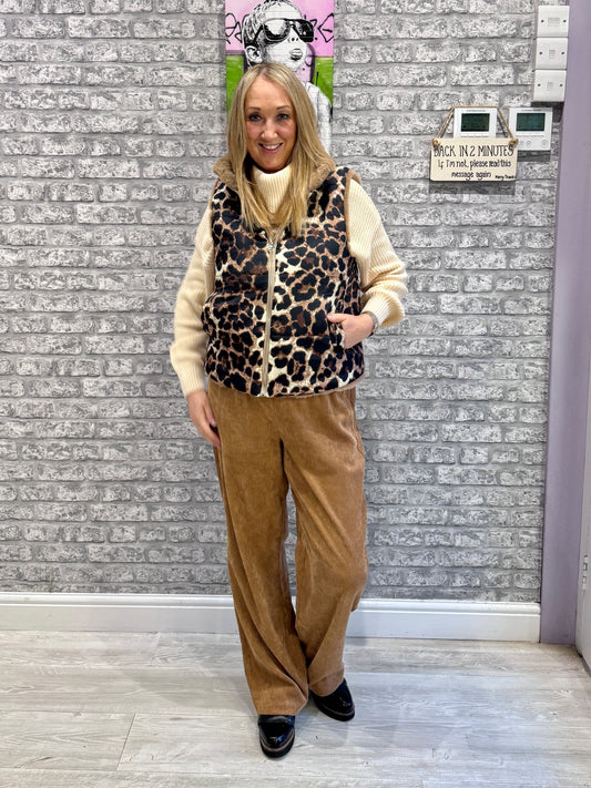 Reversible Animal Gilet - Taupe