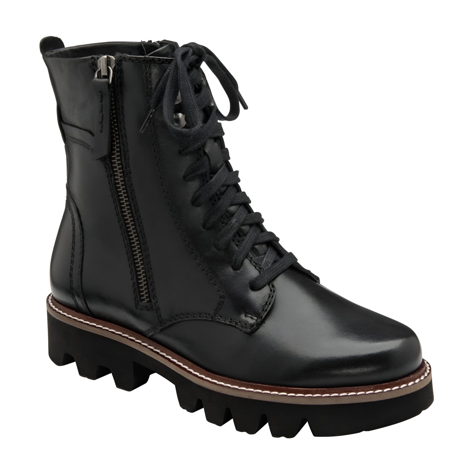Ravel Black Leather Dyce Zip-Up Ankle Boots