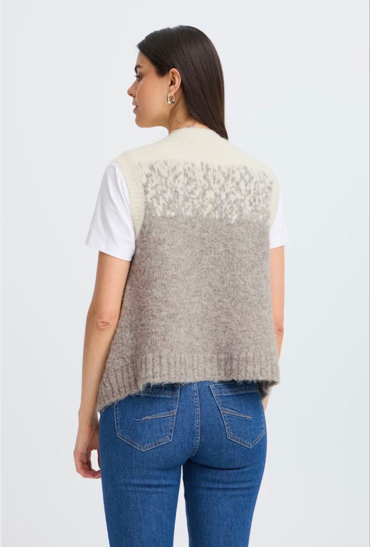 Fransa Tye Waistcoat - Driftwood Mix/Grey