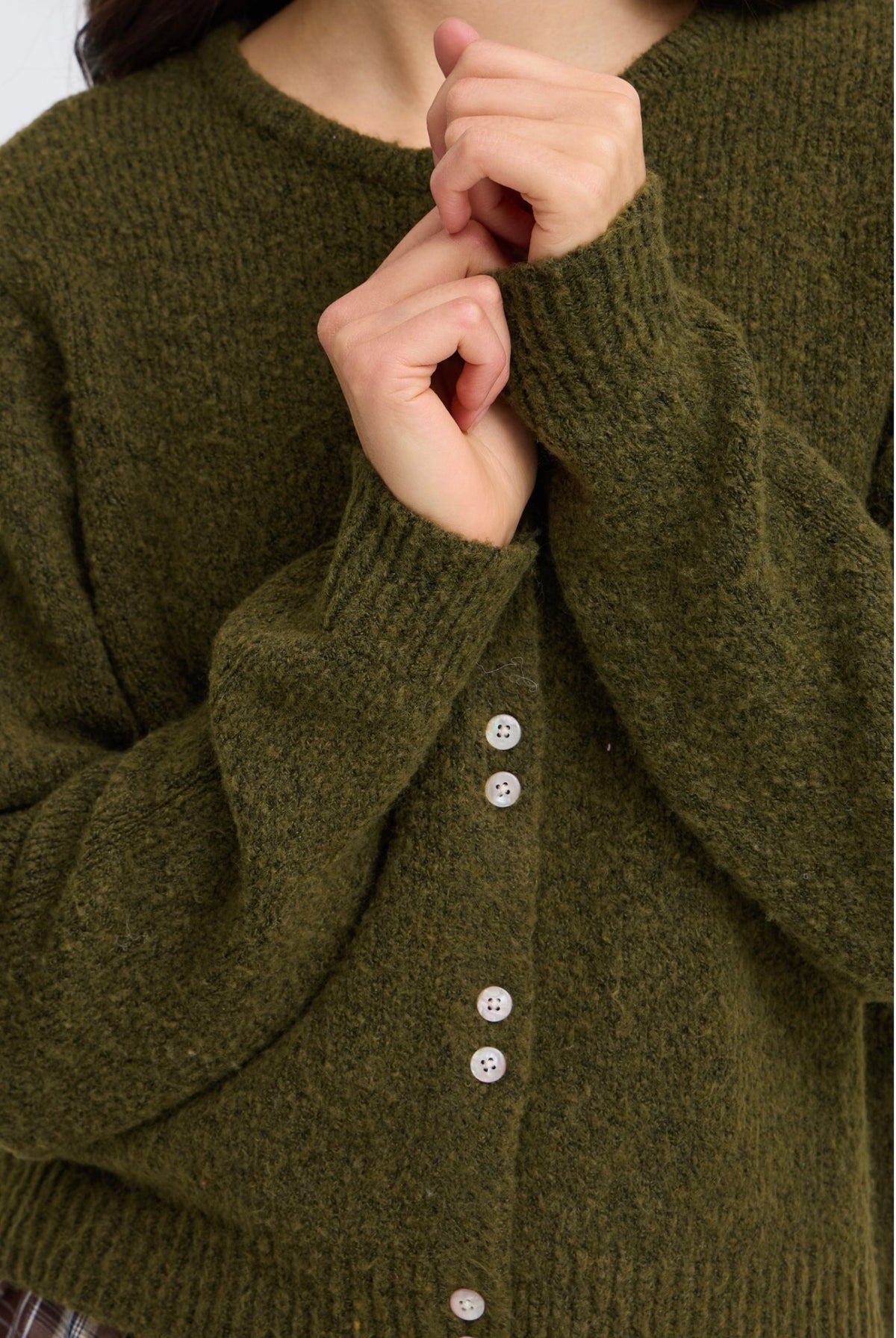Fransa Bela Cardigan - Fir Green Melange