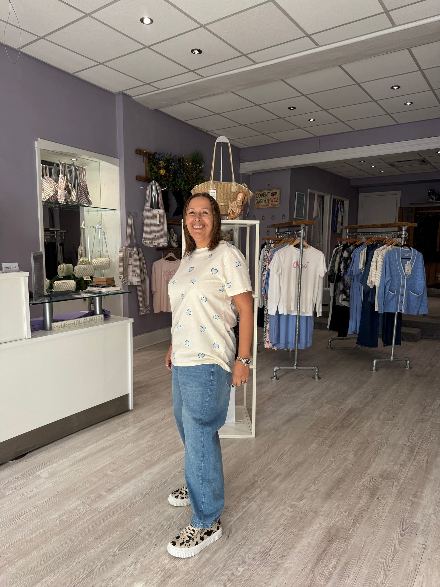 Saint Tropez Pixilina T-Shirt - Off White Skyway Big Hearts