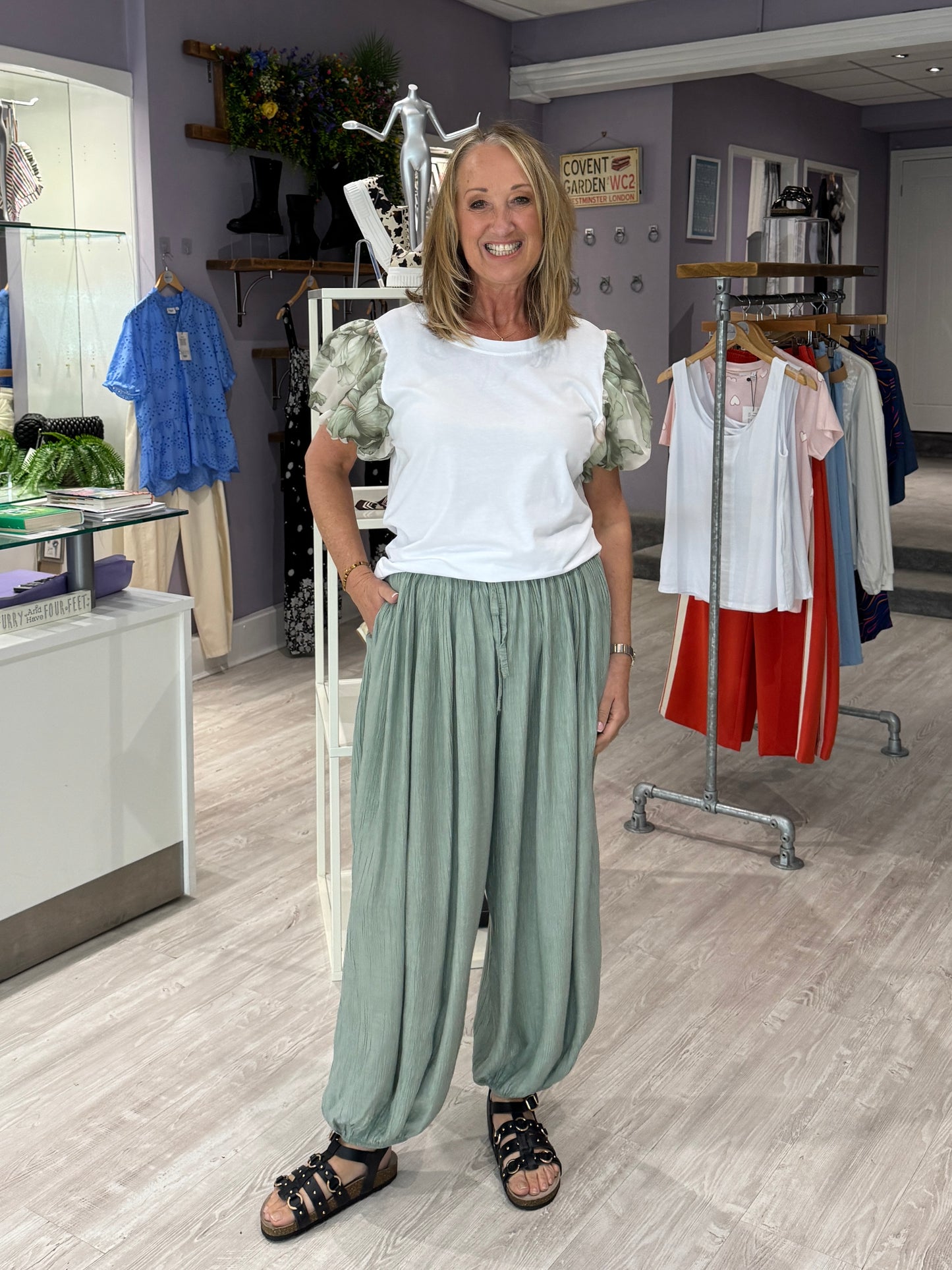 Harriet Hareem Trousers - Sage