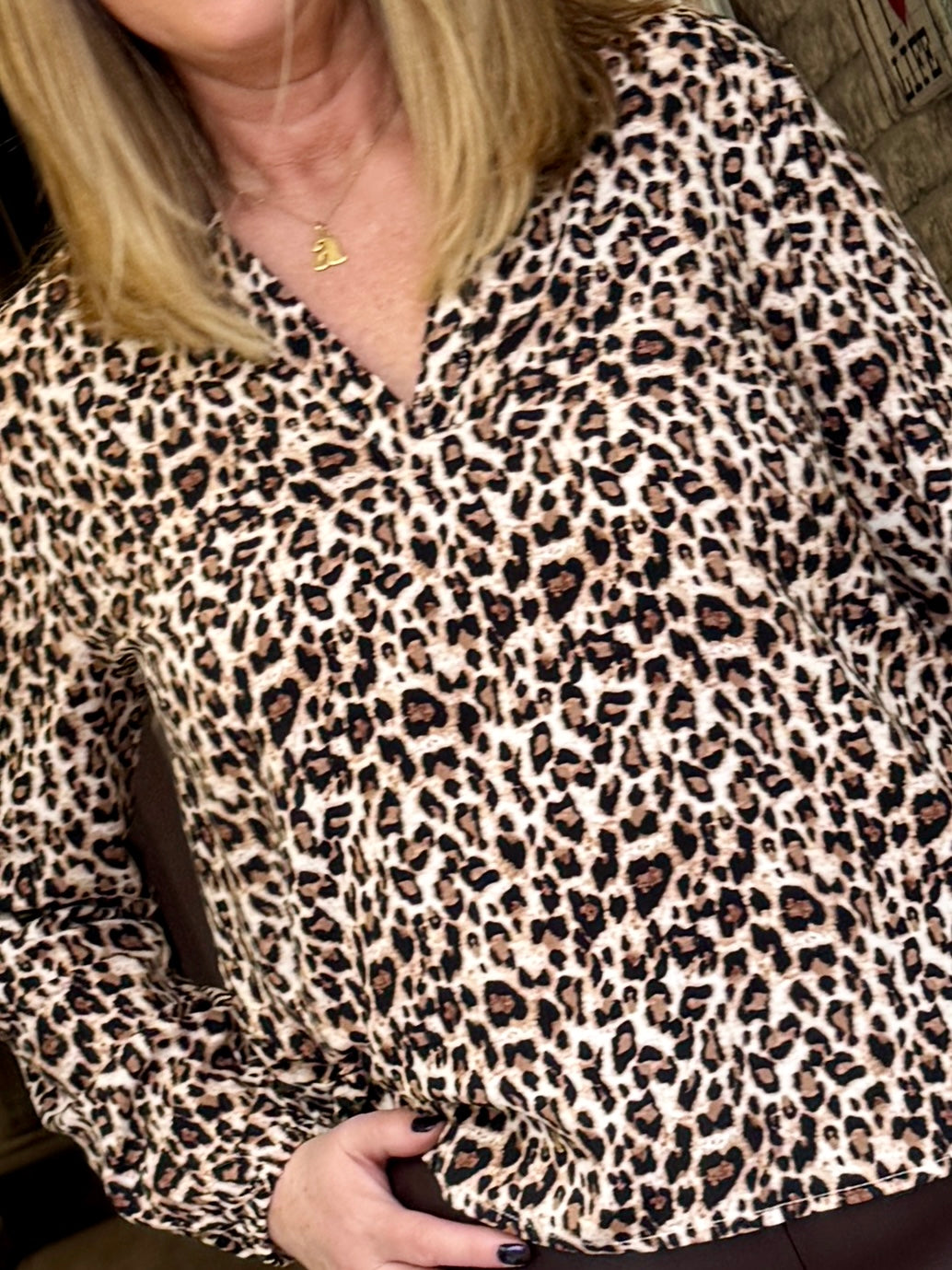 Saint Tropez Eda Blouse - Black Regular Leopard