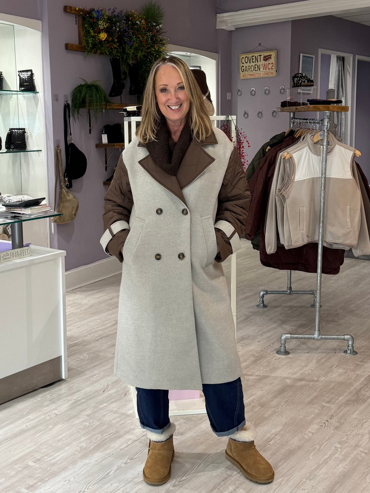 Fransa Ariba Coat - String Mix