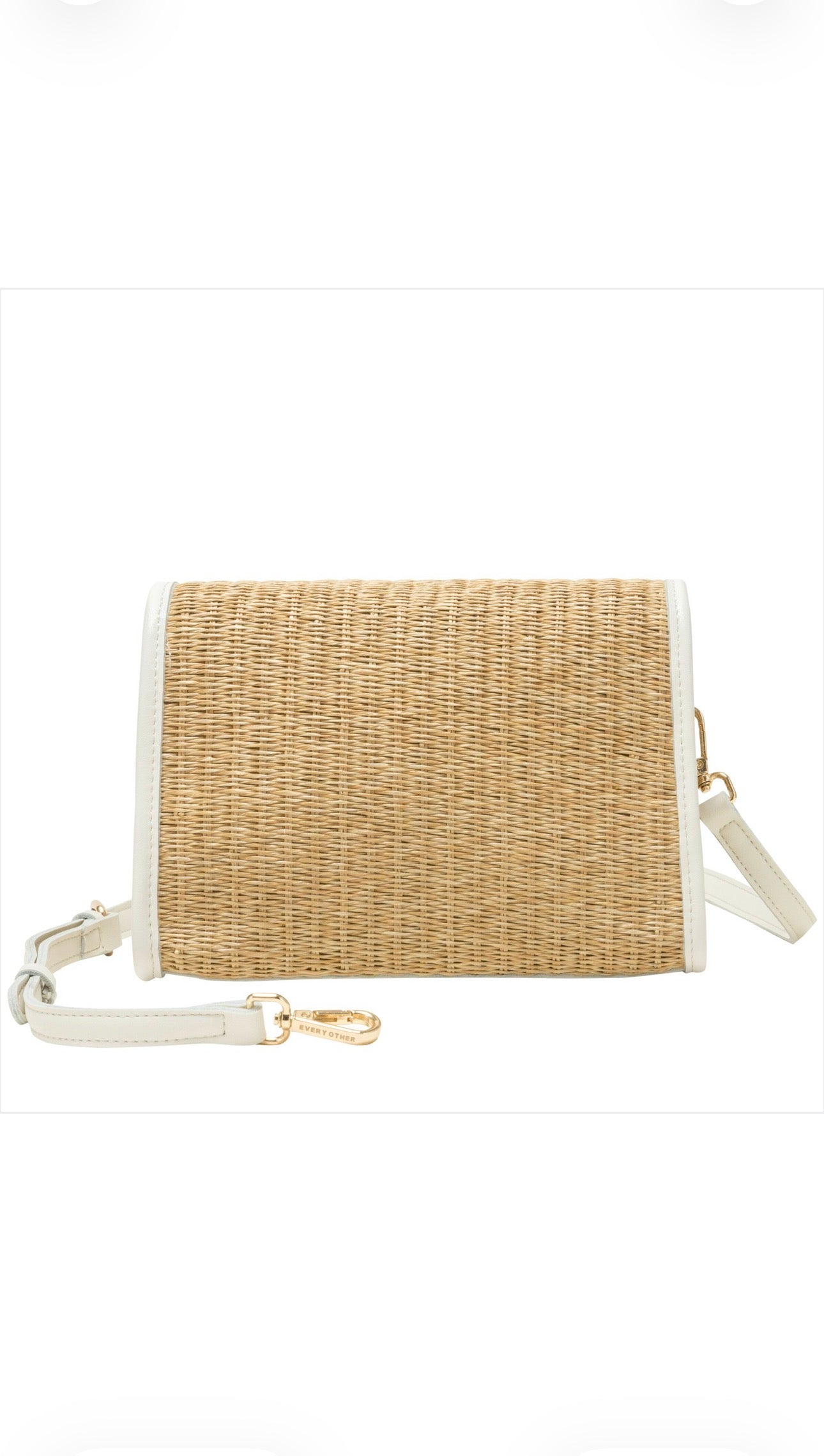 Every Other Straw Flap Over Cross Body Bag
