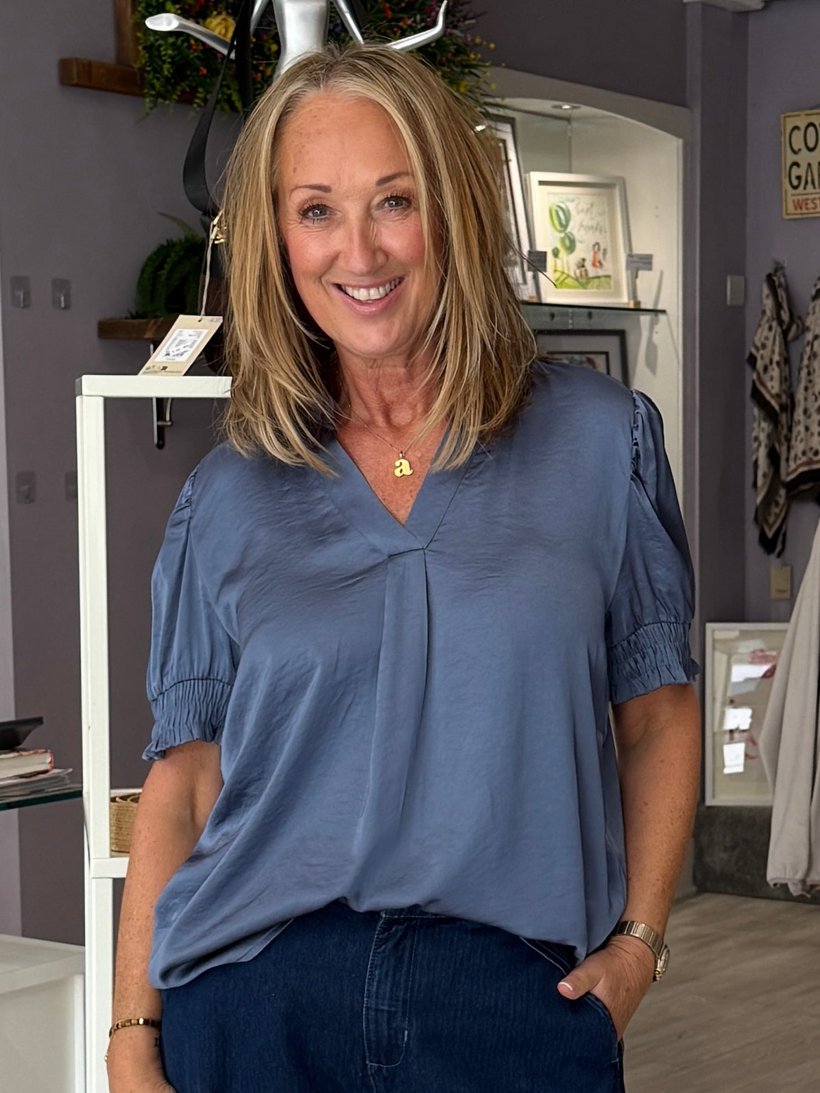 Saint Tropez Panan Blouse - China Blue
