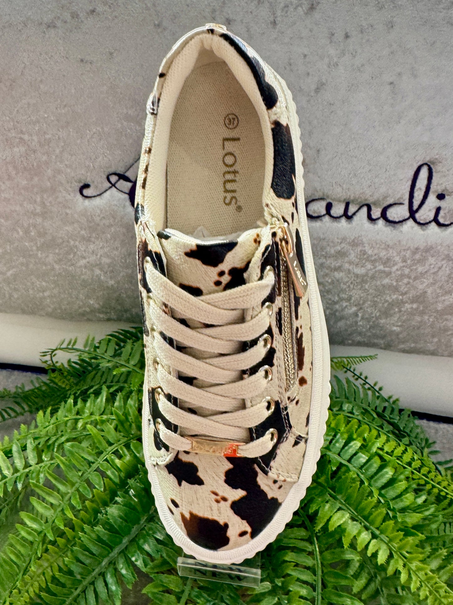 Lotus Cow Print Alexa Trainers
