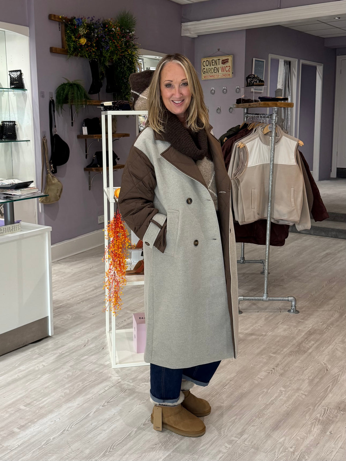 Fransa Ariba Coat - String Mix