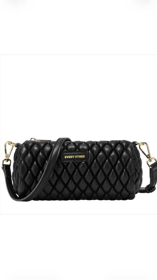 Every Other Quilted Barrel Bag - Black