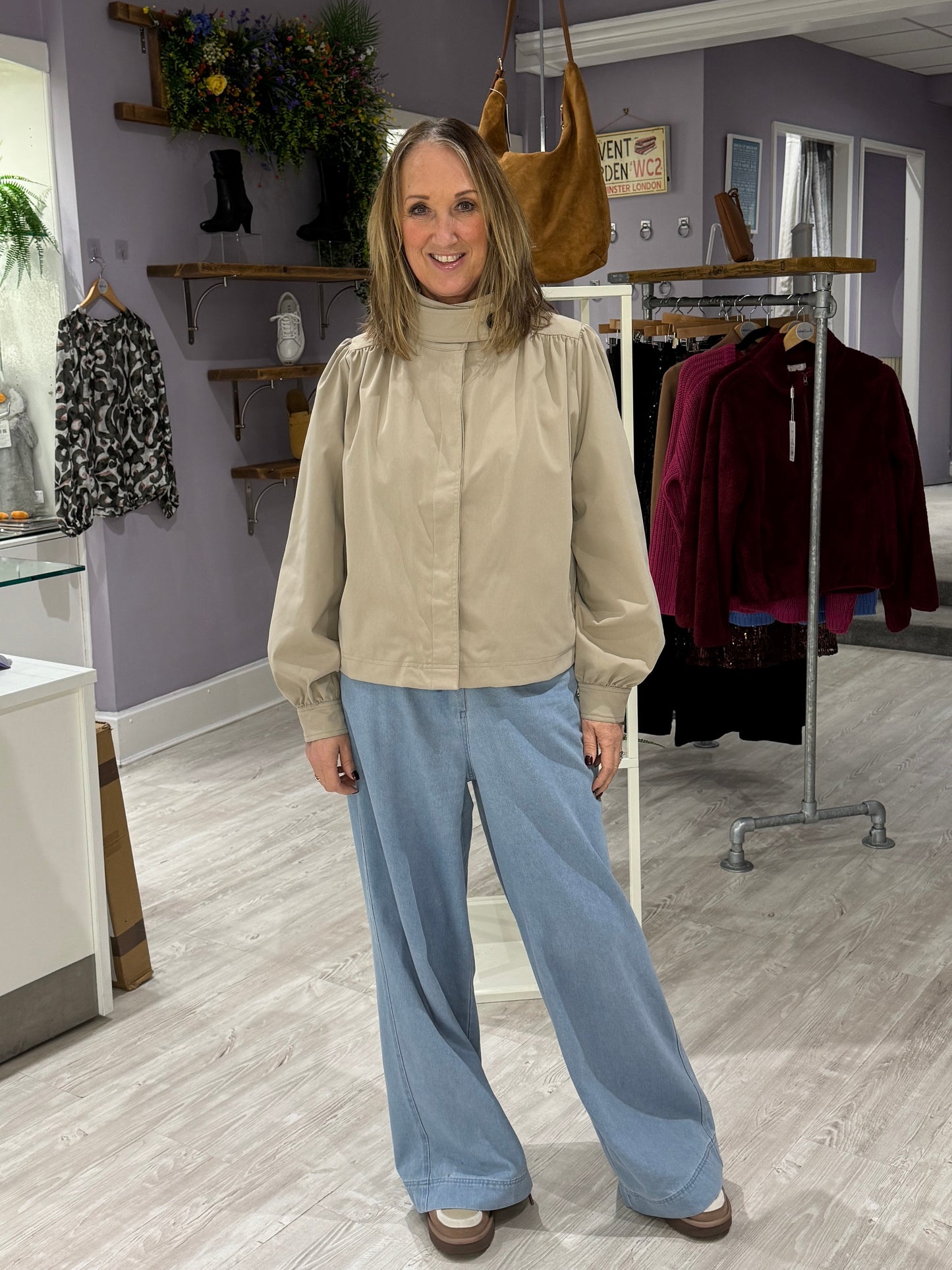 Saint Tropez Olina Short Jacket - Oxford Tan