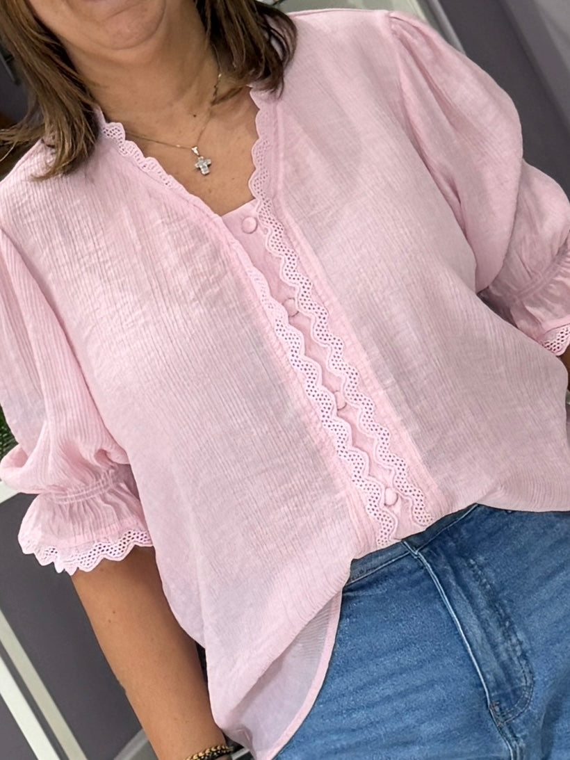 Saint Tropez Kristel Shirt - Chalk Pink