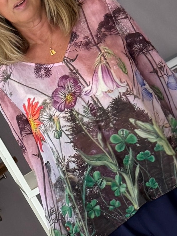 Numph Forest Blouse - Pink Lady