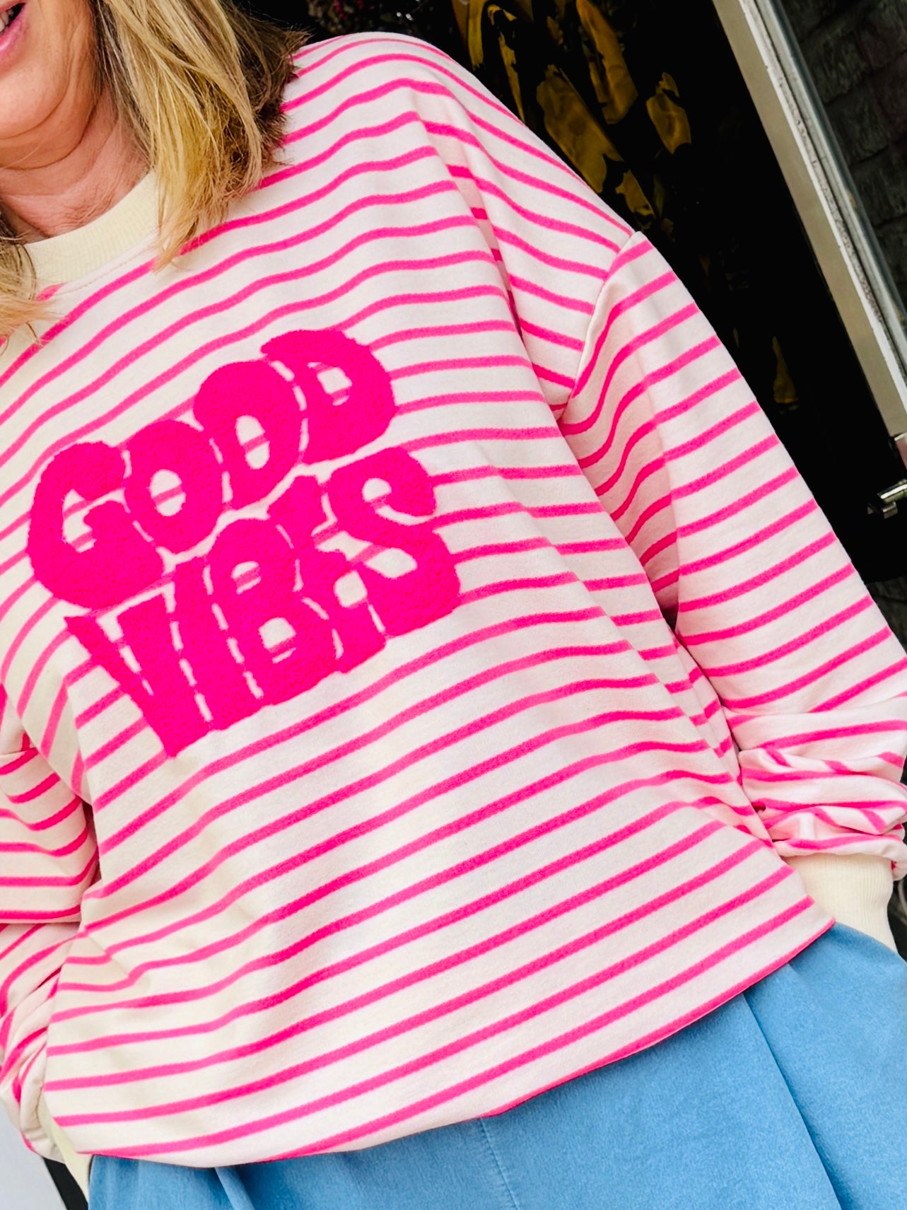 Good Vibes Only Sweatshirt - Pink (Last One)