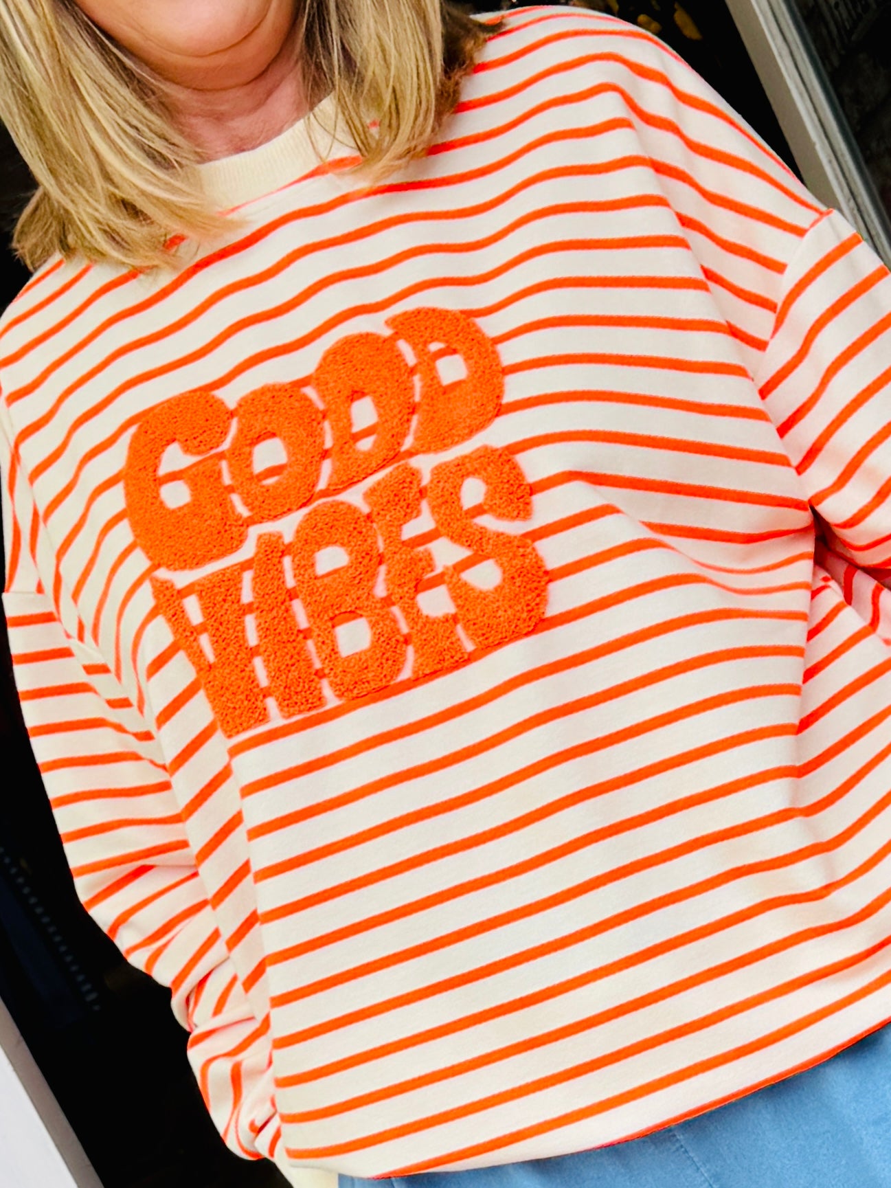 Good Vibes Only Sweatshirt - Orange