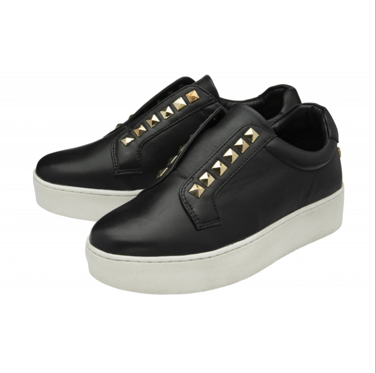 Ravel Black Leather Lowther Trainers