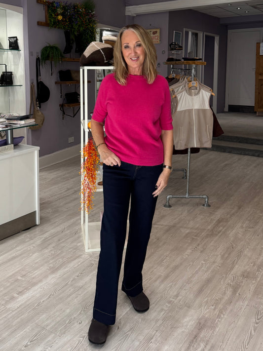 Una Short Sleeve Jumper - Pink