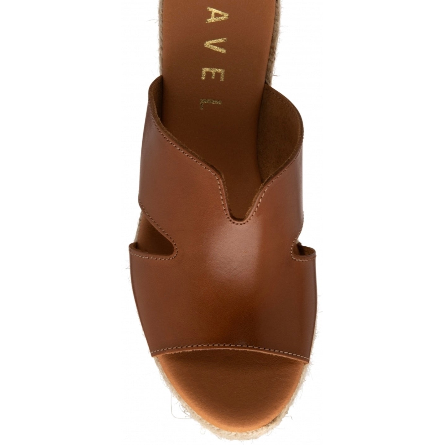 Ravel Tan Leather Arby Wedge Mule Sandal