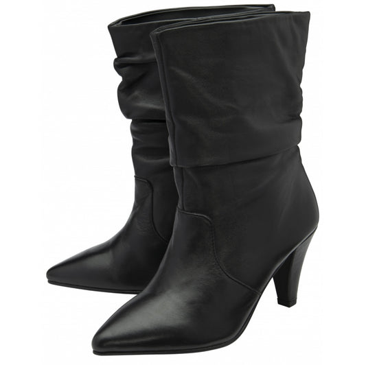 Ravel Black Leather Gatton Stiletto-Heel Ankle Boots