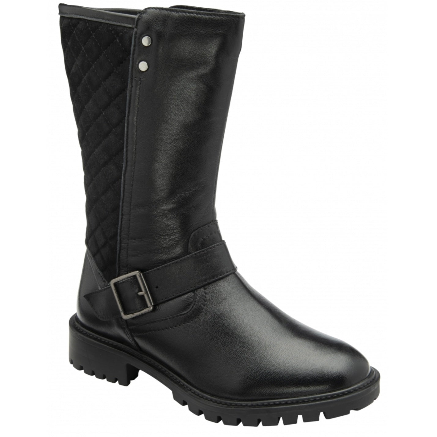 Ravel Black Leather Forbes Mid-Calf Boots