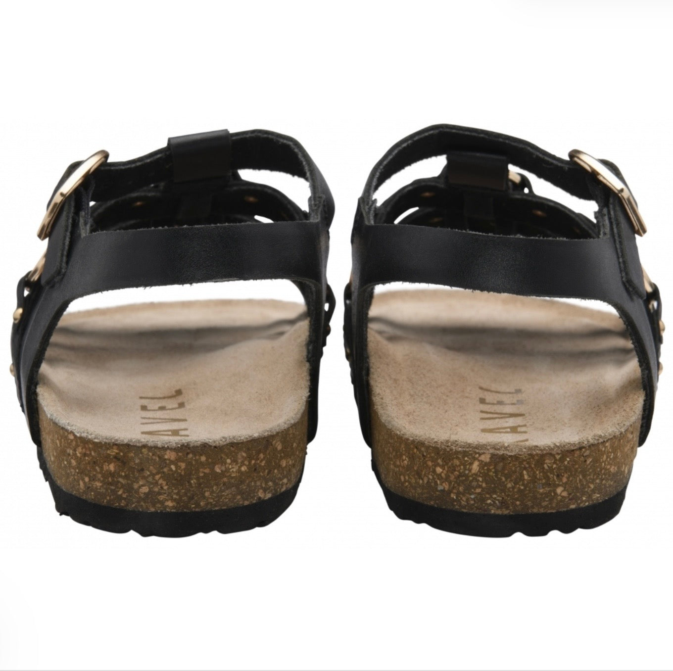Ravel Black Burnish Leather Bolam Gladiator Sandals