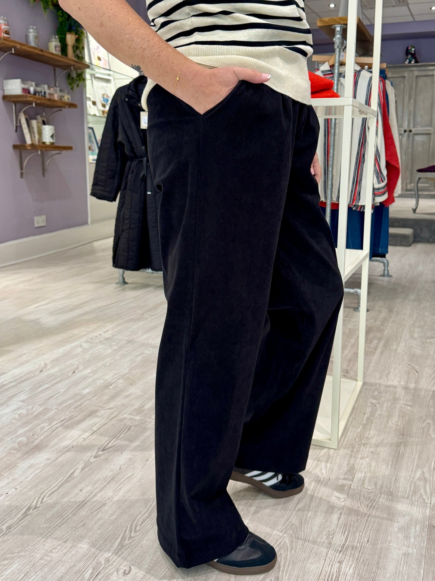 Saint Tropez Magnille Cord Trousers - Black