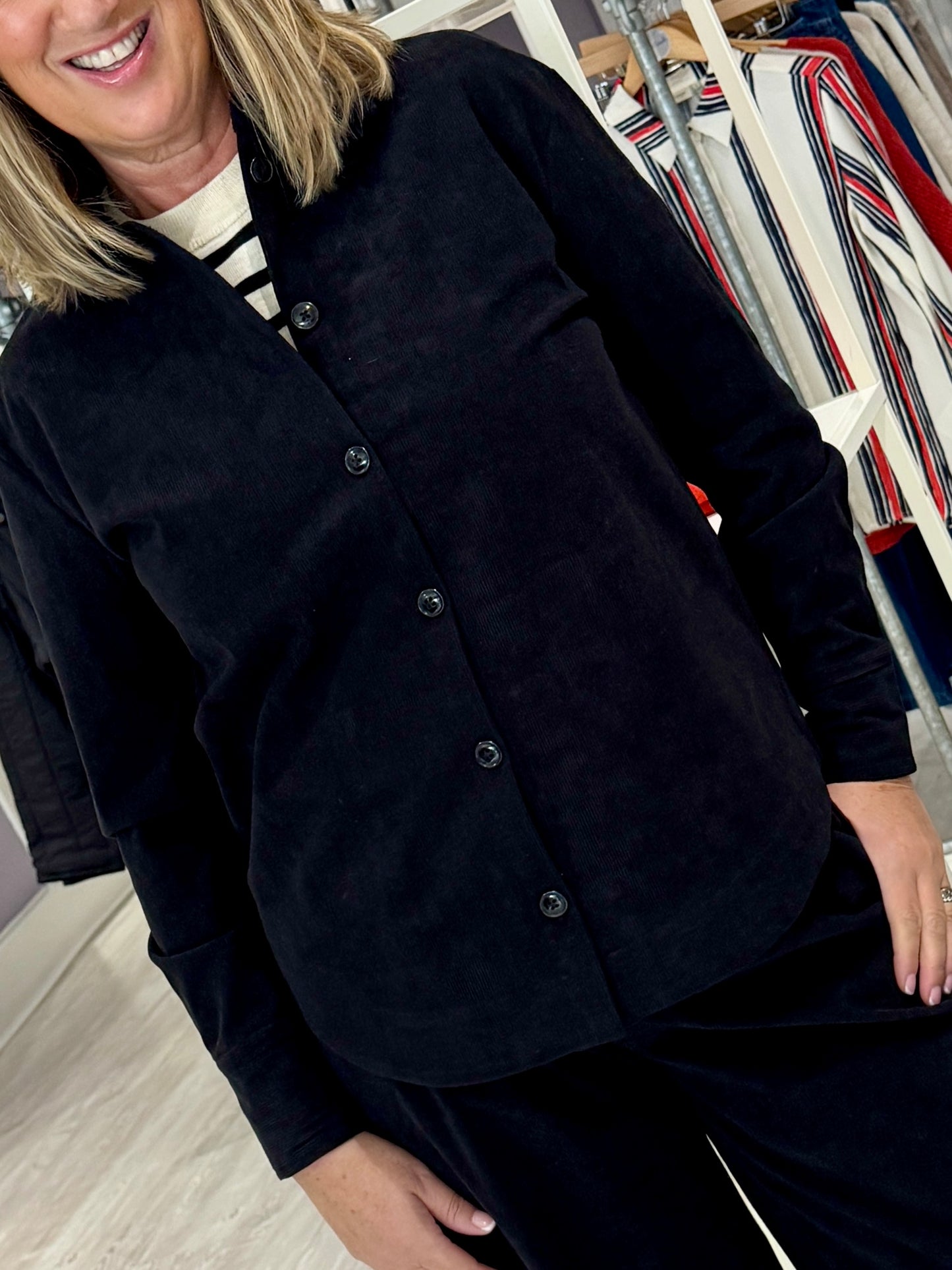 Saint Tropez Magnille Cord Shirt - Black