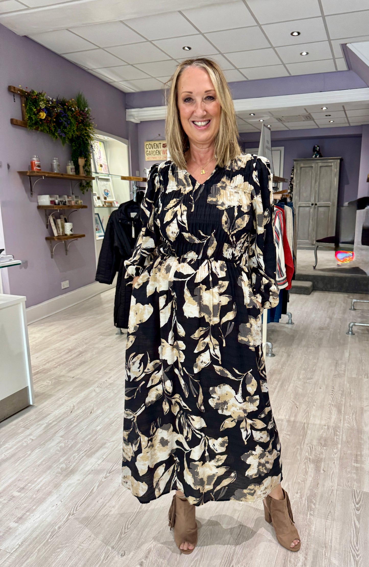 Fransa Ariana Dress - Floral Black