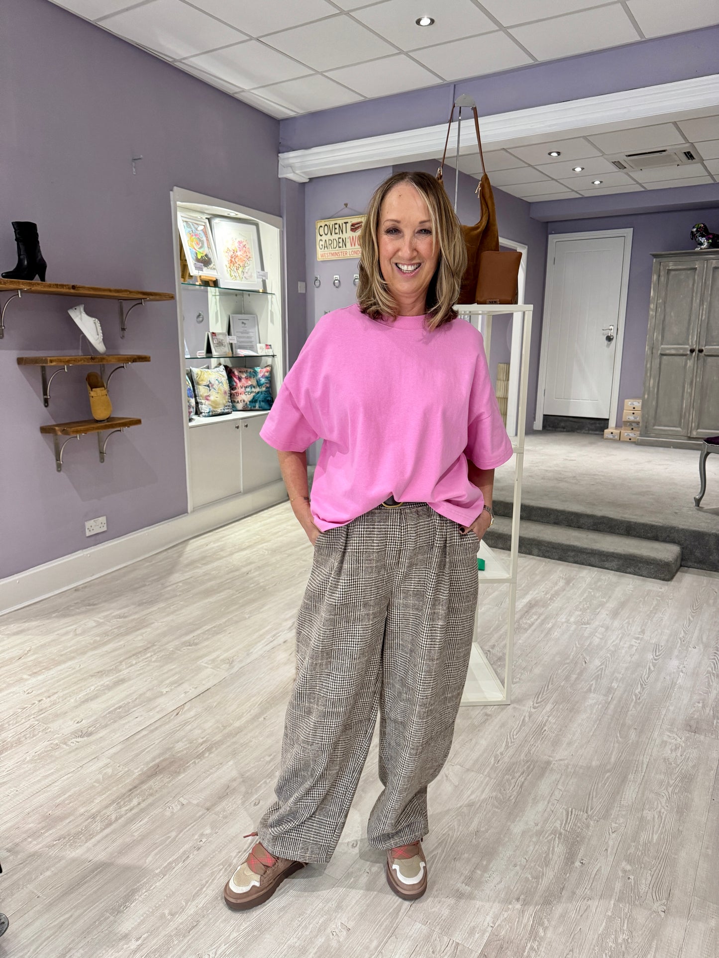 Brown Check Trousers