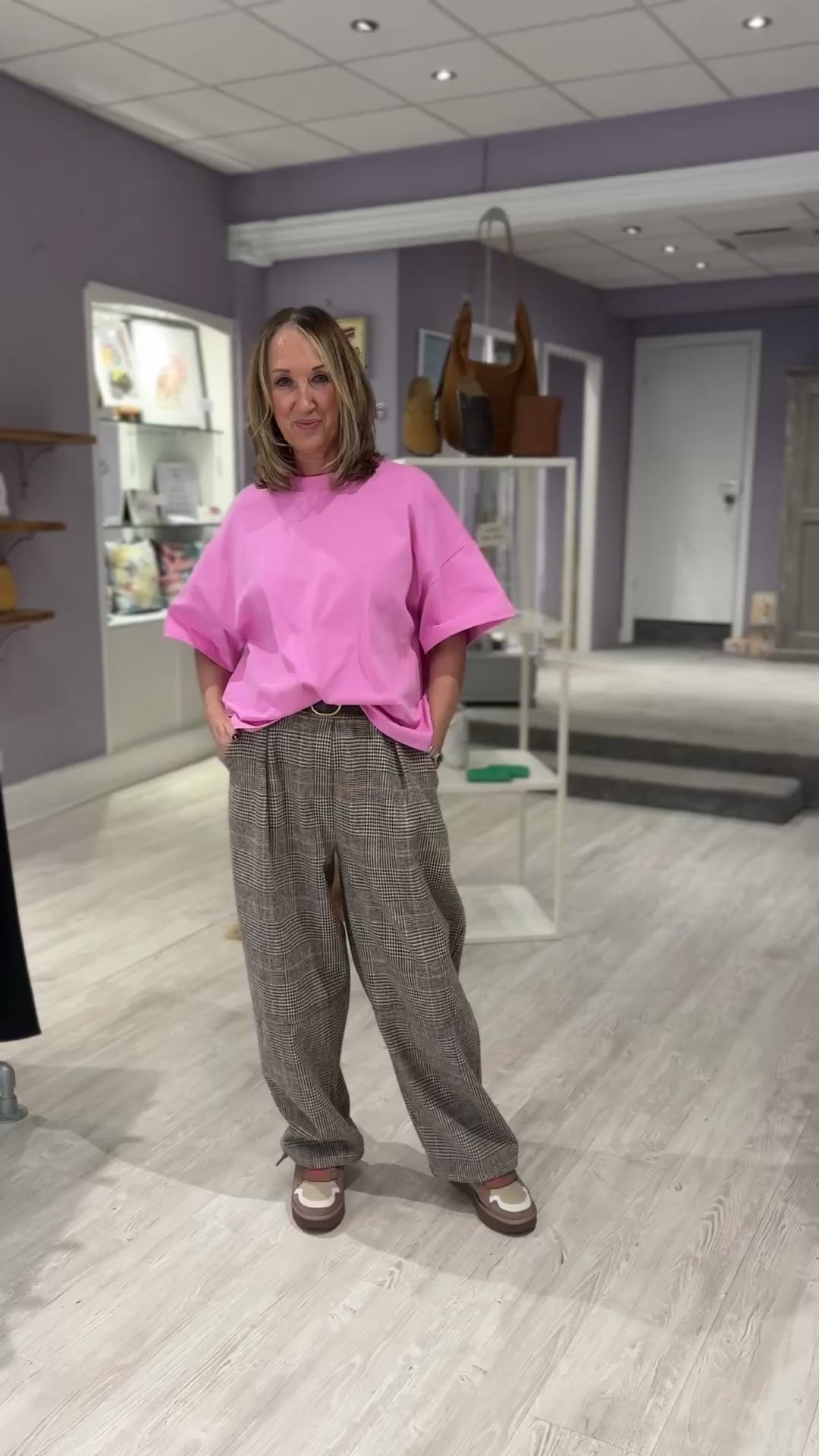 Brown Check Trousers